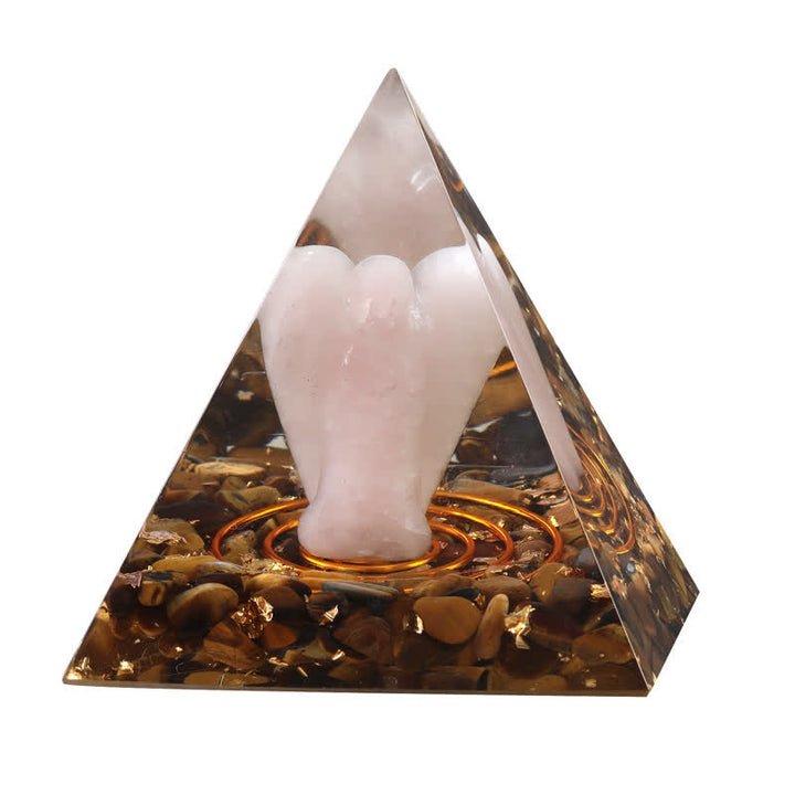Pirámide de orgón tallada en cristal natural de 5 cm de Olivenorma