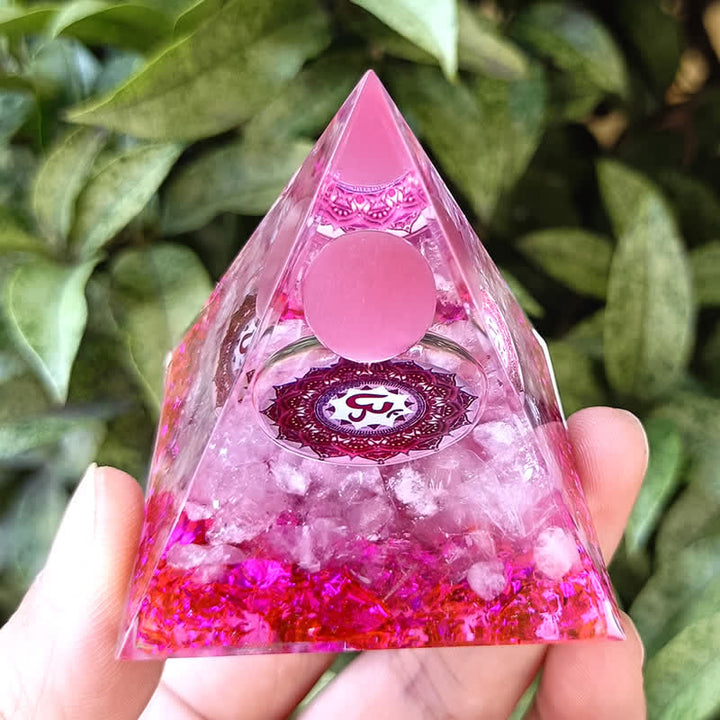 Pirámide de orgón de piedra de ojo de gato rosa de 5 m de Olivenorma