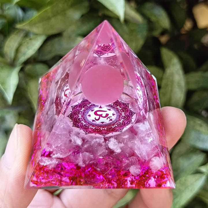 Pirámide de orgón de piedra de ojo de gato rosa de 5 m de Olivenorma