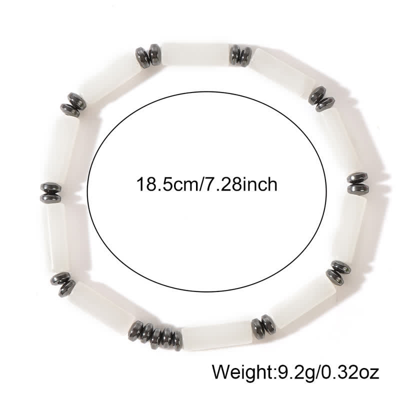 Pulsera de cuentas de jaspe con imagen de cristal transparente de tira larga de Olivenorma