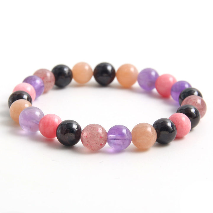 Pulsera elástica con cuentas de piedras preciosas curativas de 8 mm de Olivenorma