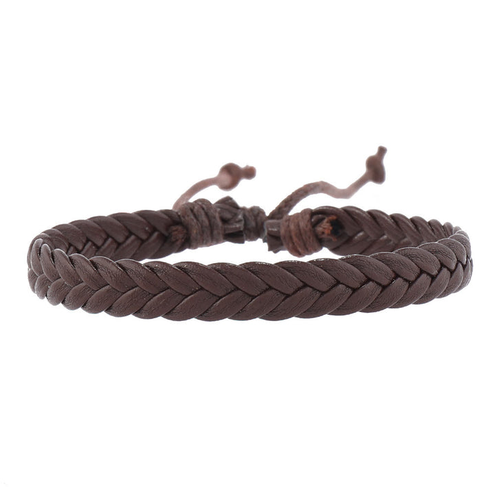 Juego de pulseras de cuero con piedras preciosas de ojo turco multicapa de Olivenorma