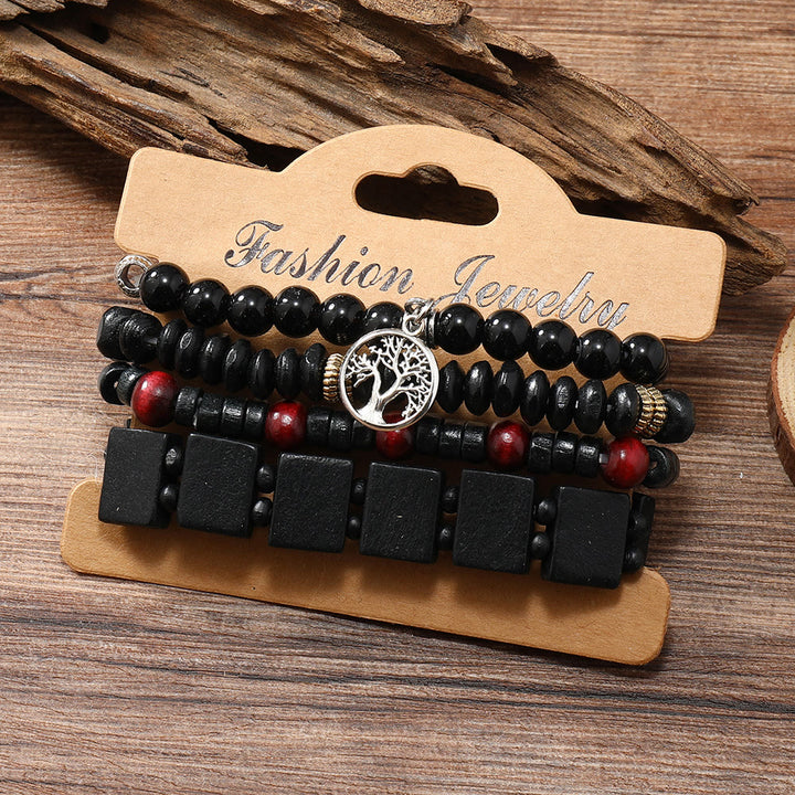 Juego de 4 pulseras con piedras preciosas de los 7 chakras del árbol de la paz de Olivenorma