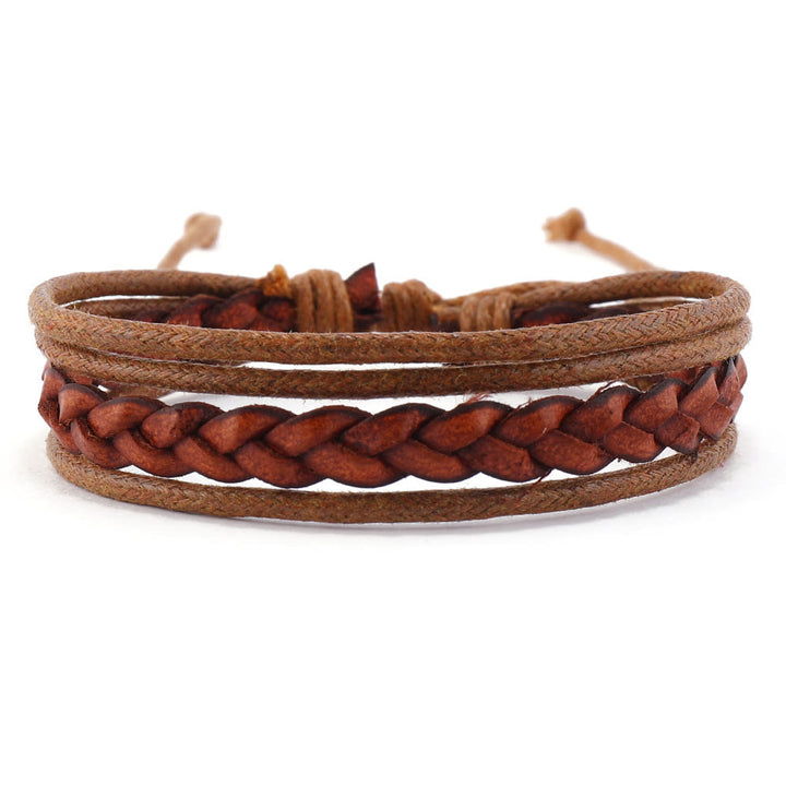 Pulsera trenzada turquesa con cuentas de madera multicapa de Olivenorma