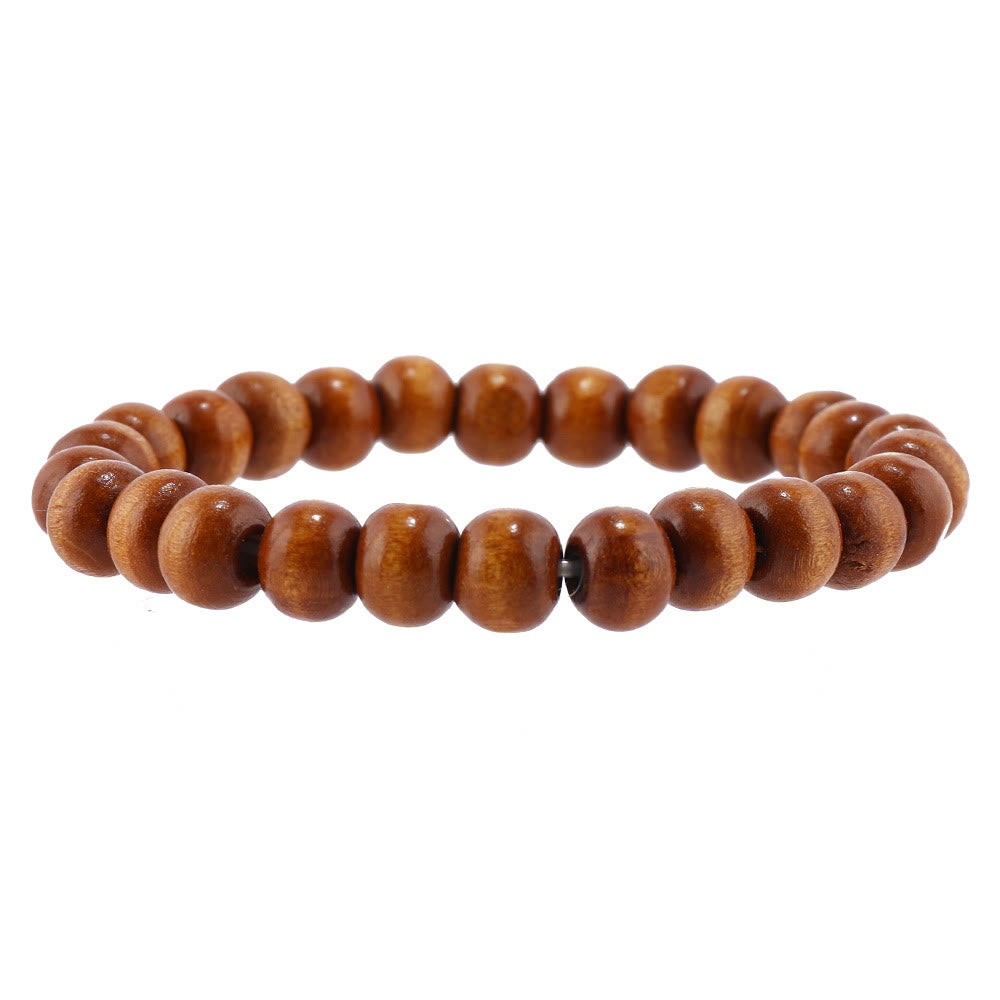 Pulsera trenzada turquesa con cuentas de madera multicapa de Olivenorma