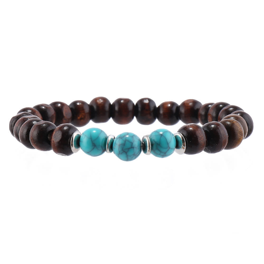 Juego de 5 pulseras de cuentas con protección contra el mal de ojo de color turquesa de Olivenorma