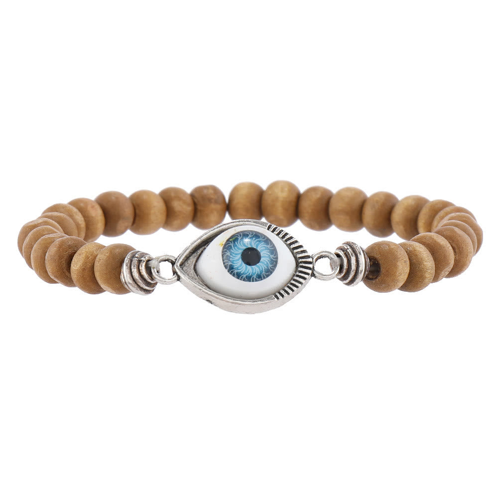 Juego de 5 pulseras de cuentas con protección contra el mal de ojo de color turquesa de Olivenorma