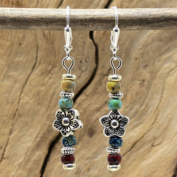 Pendientes colgantes con cuentas multicolor estilo bohemio de Olivenorma