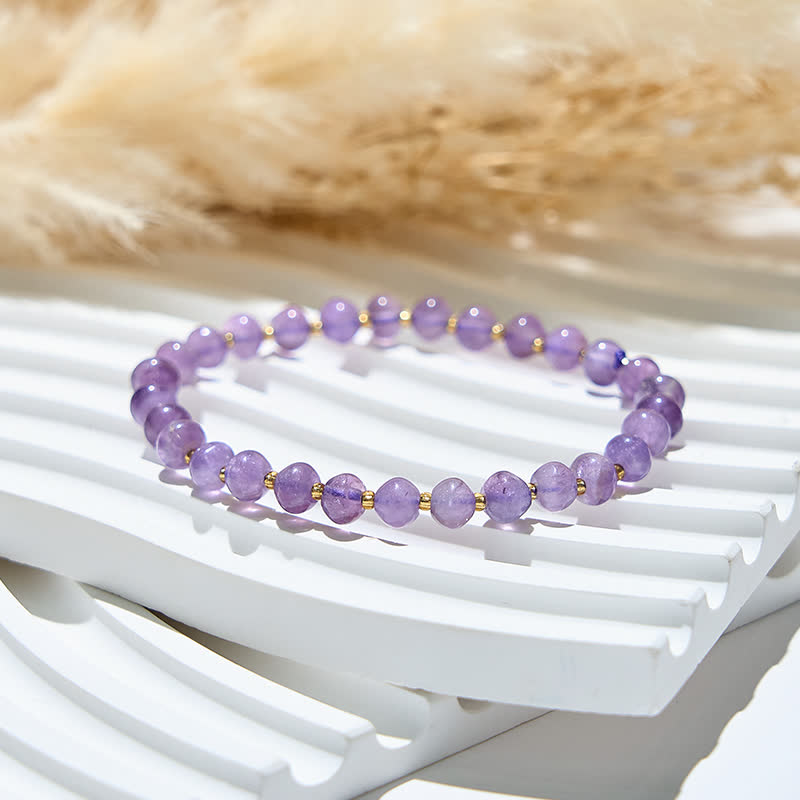 Pulsera de mujer con cuentas de amatista natural de Olivenorma