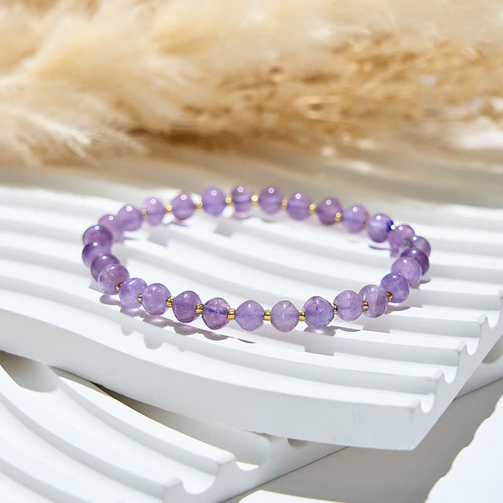Pulsera de mujer con cuentas de amatista natural de Olivenorma