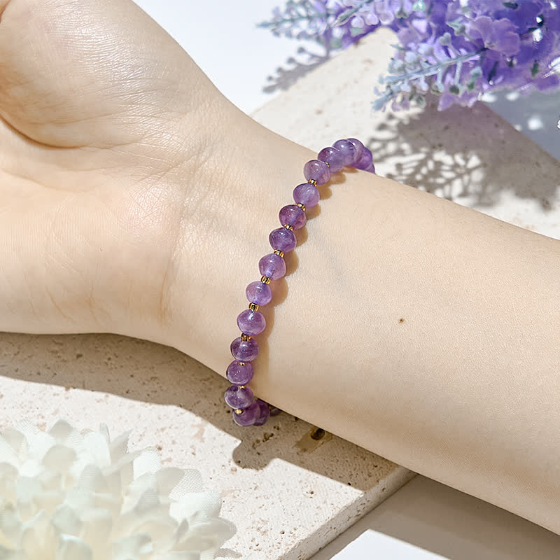 Pulsera de mujer con cuentas de amatista natural de Olivenorma