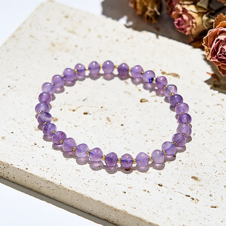 Pulsera de mujer con cuentas de amatista natural de Olivenorma