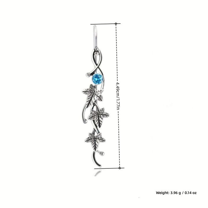 Pendientes con forma de vid con incrustaciones de piedras preciosas genuinas de Olivenorma