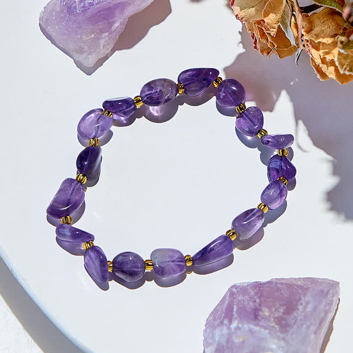 Pulsera de cuentas de amatista natural de Olivenorma 