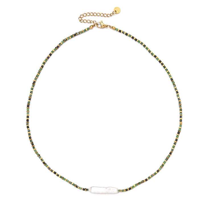 Collar de cuentas estilo bohemio con piedras preciosas facetadas Narce de Olivenorma