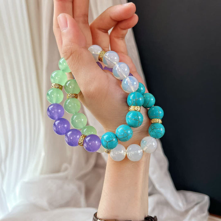 Pulsera de cuentas de piedra natural de 12 cm de Olivenorma 