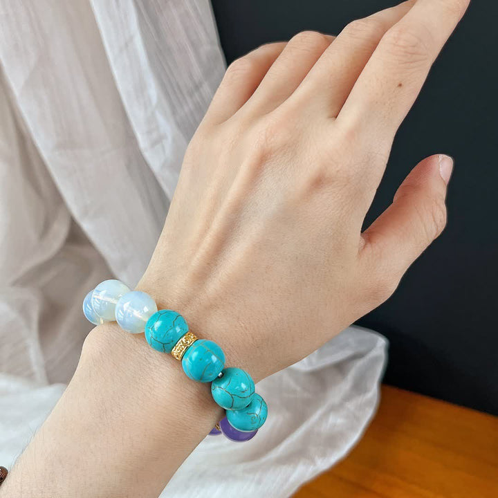 Pulsera de cuentas de piedra natural de 12 cm de Olivenorma 