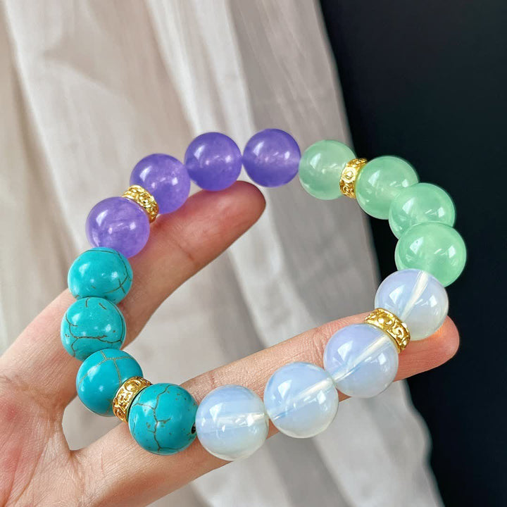 Pulsera de cuentas de piedra natural de 12 cm de Olivenorma 
