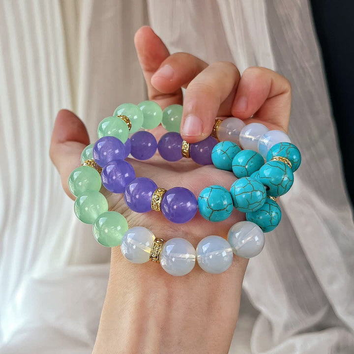Pulsera de cuentas de piedra natural de 12 cm de Olivenorma 