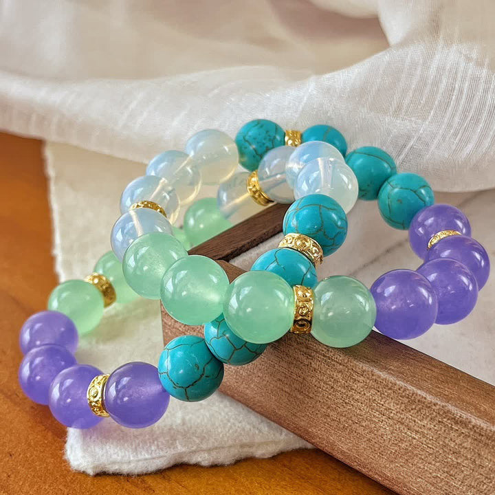 Pulsera de cuentas de piedra natural de 12 cm de Olivenorma 
