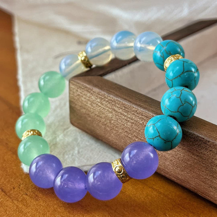 Pulsera de cuentas de piedra natural de 12 cm de Olivenorma 