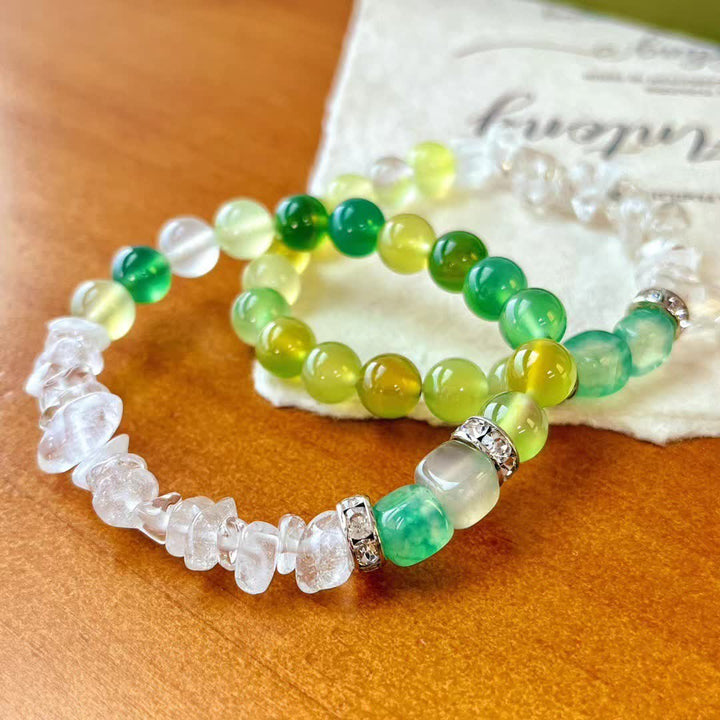 Pulsera de cuentas de peridoto de cristal transparente natural de 12 cm de Olivenorma