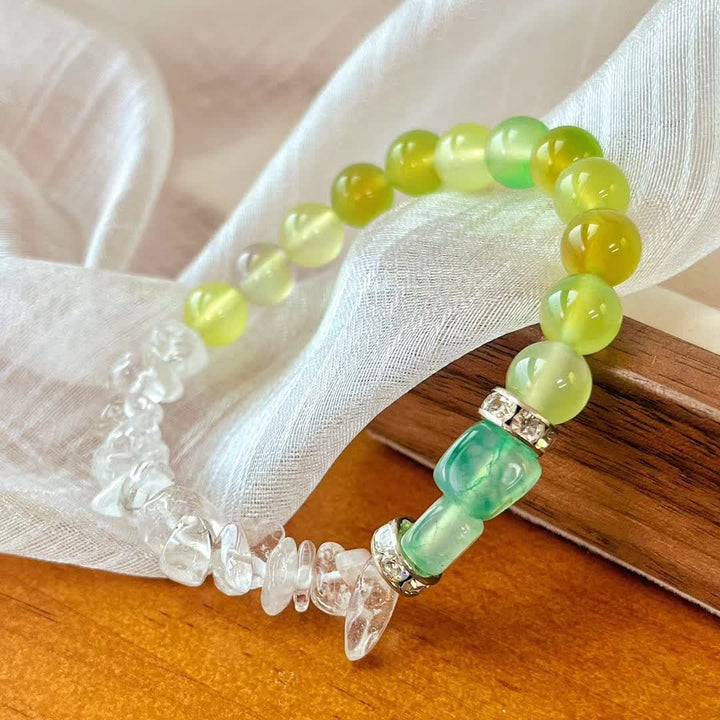 Pulsera de cuentas de peridoto de cristal transparente natural de 12 cm de Olivenorma