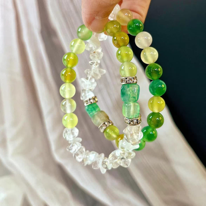 Pulsera de cuentas de peridoto de cristal transparente natural de 12 cm de Olivenorma