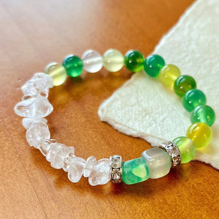 Pulsera de cuentas de peridoto de cristal transparente natural de 12 cm de Olivenorma
