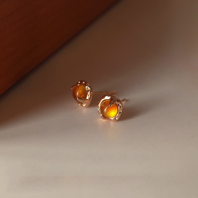 Conjunto de joyas con collar y pendientes de ámbar sencillos y exquisitos de Olivenorma
