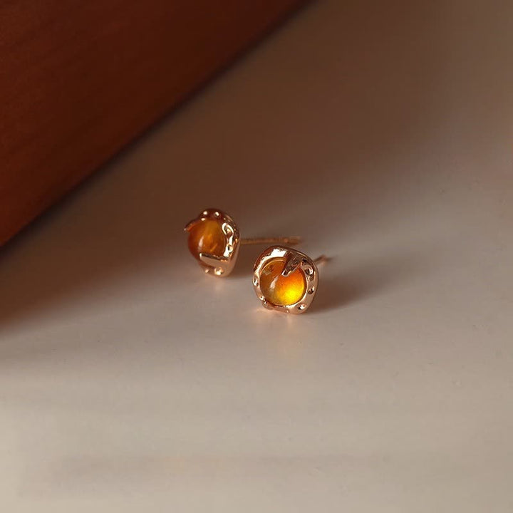 Conjunto de joyas con collar y pendientes de ámbar sencillos y exquisitos de Olivenorma