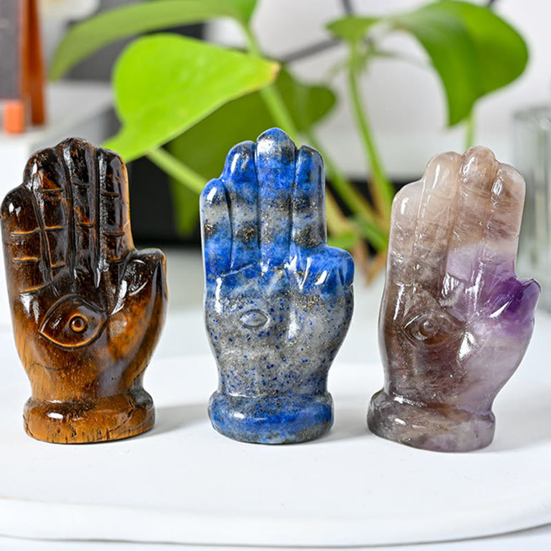 Adorno de piedra preciosa natural con forma de mano de Buda de Olivenorma