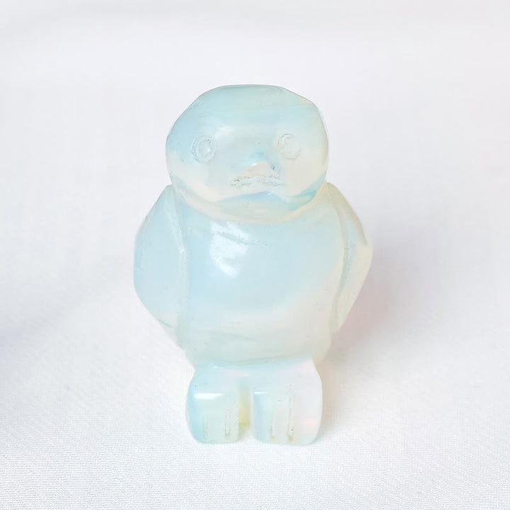 Adorno decorativo de pingüino de piedra cruda grabada de Olivenorma