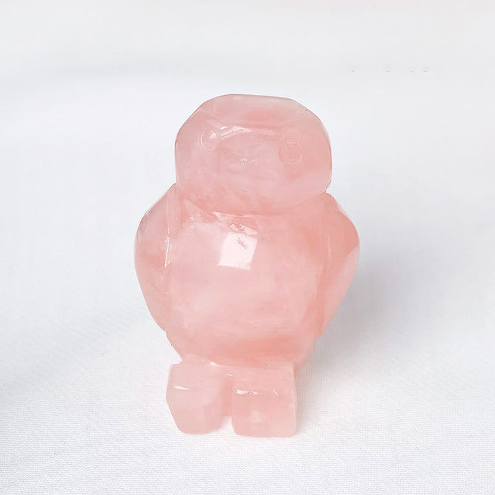 Adorno decorativo de pingüino de piedra cruda grabada de Olivenorma