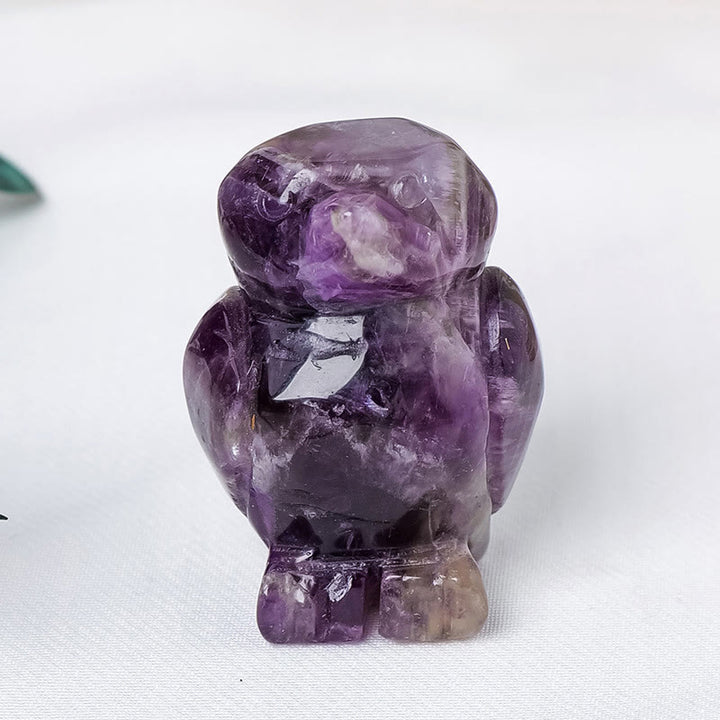 Adorno decorativo de pingüino de piedra cruda grabada de Olivenorma