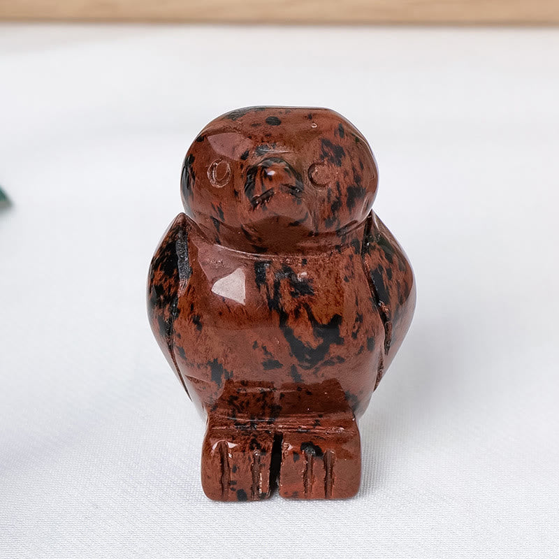 Adorno decorativo de pingüino de piedra cruda grabada de Olivenorma