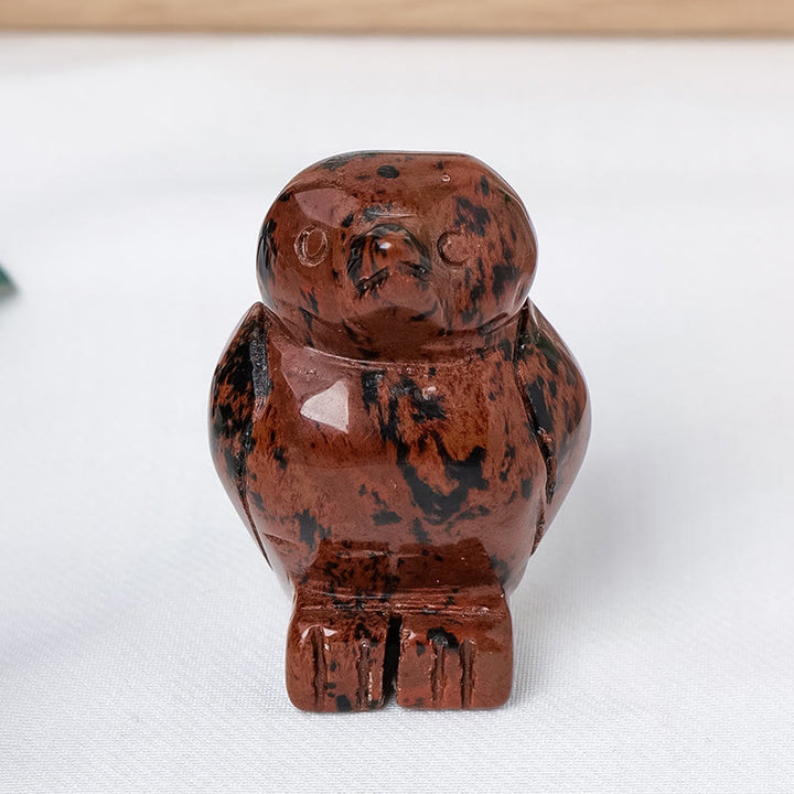 Adorno decorativo de pingüino de piedra cruda grabada de Olivenorma