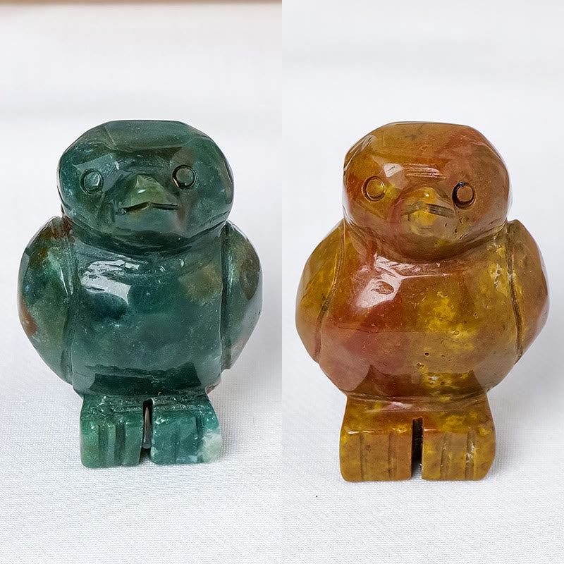 Adorno decorativo de pingüino de piedra cruda grabada de Olivenorma