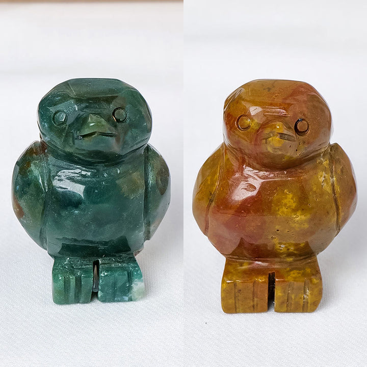 Adorno decorativo de pingüino de piedra cruda grabada de Olivenorma