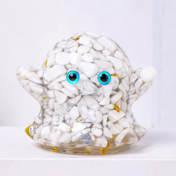 Adorno de gema natural fantasma de Olivenorma, decoración de piedra genuina