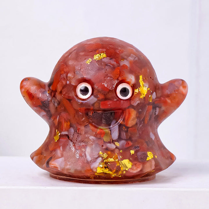 Adorno de gema natural fantasma de Olivenorma, decoración de piedra genuina