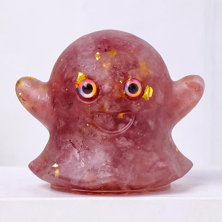 Adorno de gema natural fantasma de Olivenorma, decoración de piedra genuina