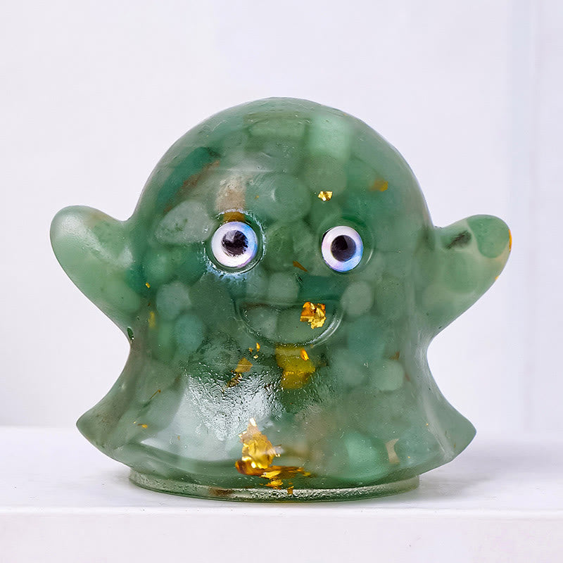Adorno de gema natural fantasma de Olivenorma, decoración de piedra genuina