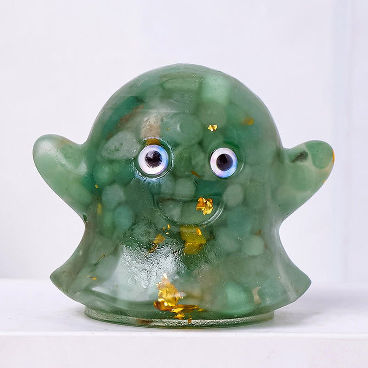 Adorno de gema natural fantasma de Olivenorma, decoración de piedra genuina