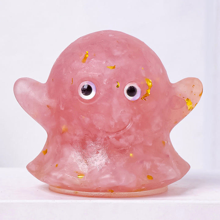 Adorno de gema natural fantasma de Olivenorma, decoración de piedra genuina