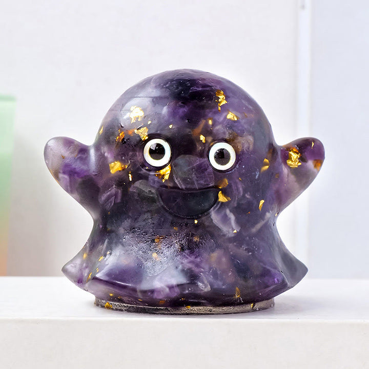 Adorno de gema natural fantasma de Olivenorma, decoración de piedra genuina