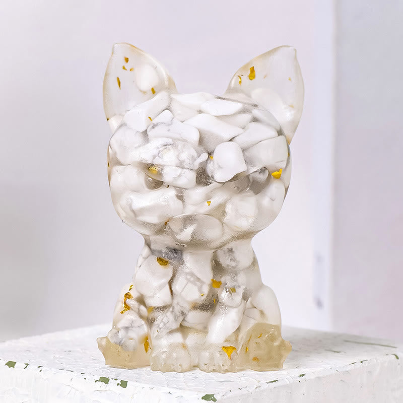 Adorno para perro de meditación de Olivenorma, decoración con piedras preciosas naturales