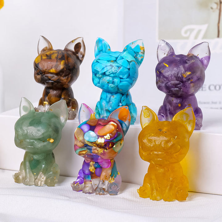Adorno para perro de meditación de Olivenorma, decoración con piedras preciosas naturales