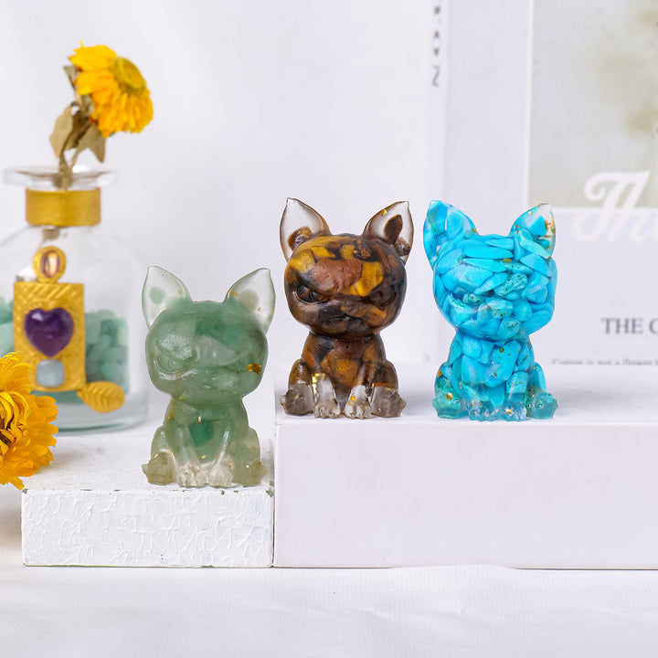 Adorno para perro de meditación de Olivenorma, decoración con piedras preciosas naturales