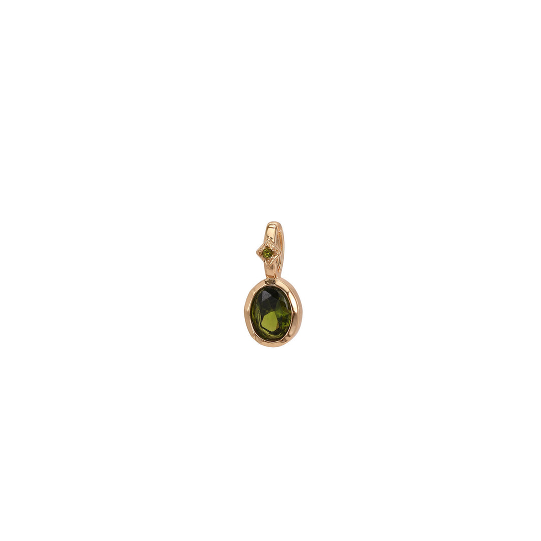 Collar con colgante de piedra natal de Olivenorma y gemas de cristal natural